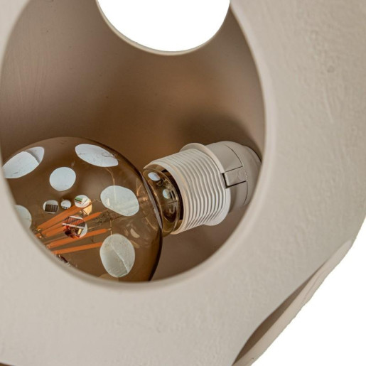 Lampara sobremesa beige rugoso
