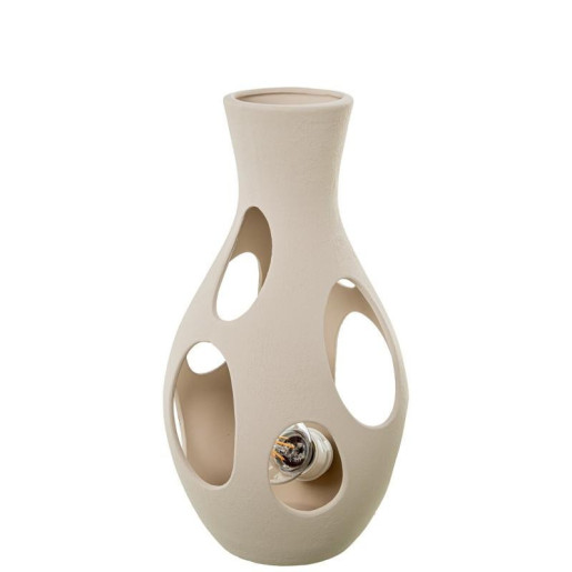 Lampara sobremesa beige rugoso