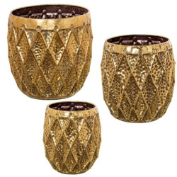 Set 3 maceteros dorado