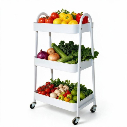 Carrito almacenamiento blanco
