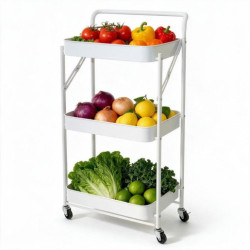 Carrito almacenamiento blanco