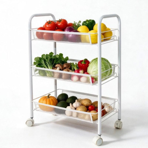Carrito almacenamiento blanco