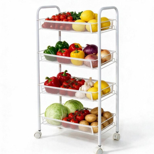 Carrito almacenamiento blanco