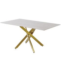 Mesa comedor dorado mate