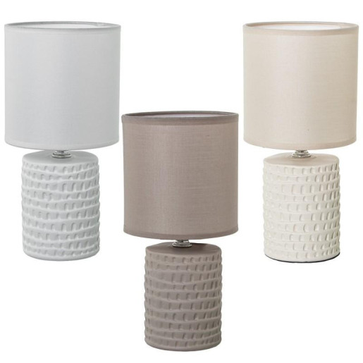 Set 6 lamparas sobremesa blanco, beige y marron
