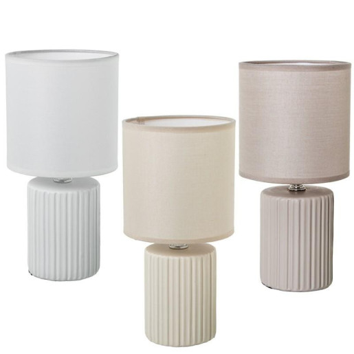 Set 6 lamparas sobremesa blanco, beige y marron claro