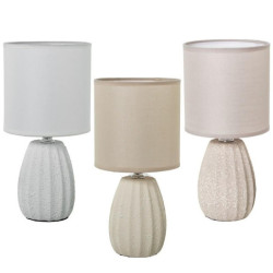 Set 6 lamparas sobremesa blanco, beige y marron claro
