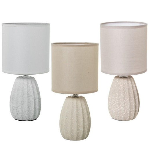 Set 6 lamparas sobremesa blanco, beige y marron claro