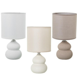 Set 6 lamparas sobremesa blanco, beige y marron claro