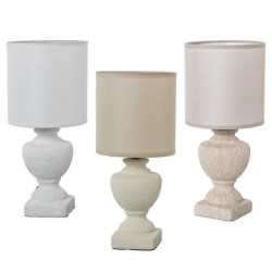 Set 6 lamparas sobremesa blanco, beige y marron claro
