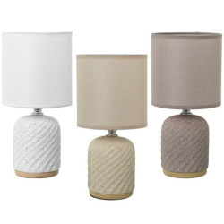 Set 6 lamparas sobremesa blanco, beige y marron claro