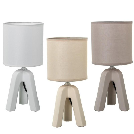 Set 6 lamparas sobremesa blanco, beige y marron claro