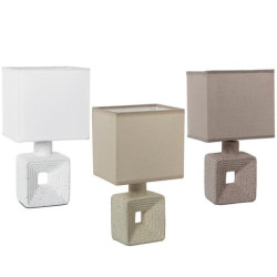 Set 6 lamparas sobremesa blanco, beige y marron claro