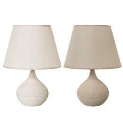 Set 4 lamparas sobremesa blanco, beige y marron claro
