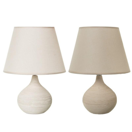 Set 4 lamparas sobremesa blanco, beige y marron claro
