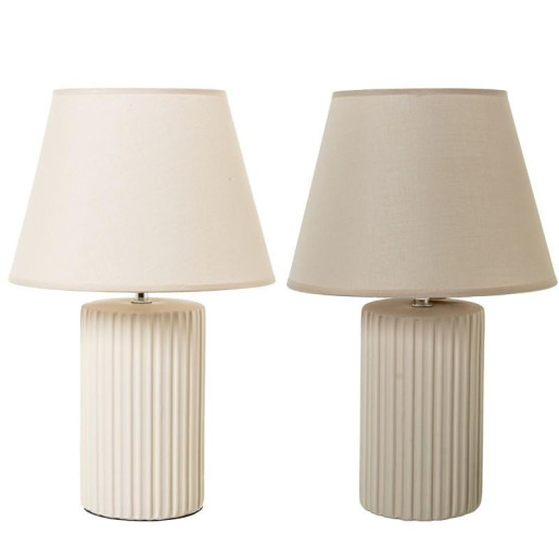 Set 4 lamparas sobremesa blanco, beige y marron claro
