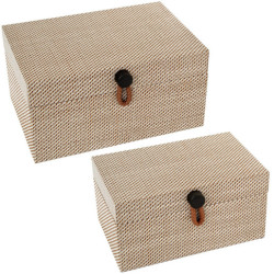 Set 2 joyeros beige y café