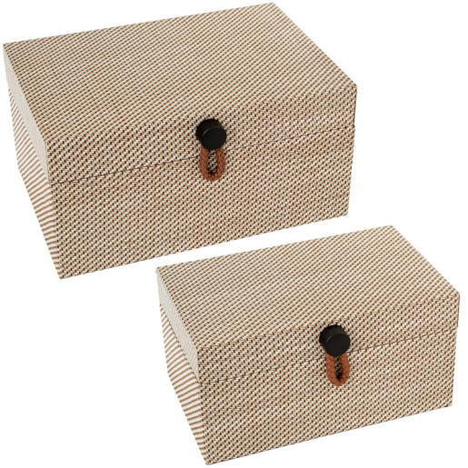 Set 2 joyeros beige y café