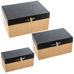 Set 3 cajas beige y negro