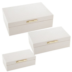 Set 3 cajas blanco hueso