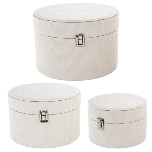 Set 3 cajas blanco hueso