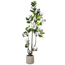 Planta artificial verde y blanco