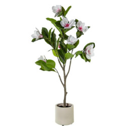 Planta artificial verde y blanco