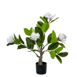 Planta artificial verde y blanco
