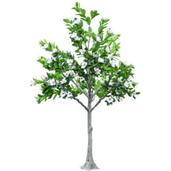 Planta artificial verde y blanco