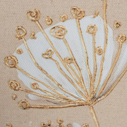 Set 2 cuadros lienzo beige y blanco