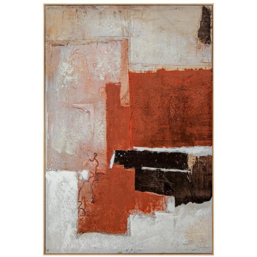 Cuadro lienzo rojo, gris y negro