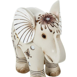 Figura elefante blanco y dorado