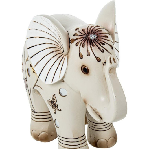 Figura elefante blanco y dorado