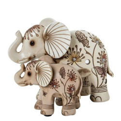 Figura elefante blanco y dorado