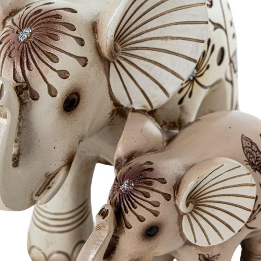 Figura elefante blanco y dorado