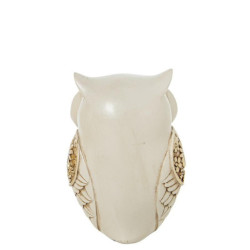 Figura buho blanco y dorado