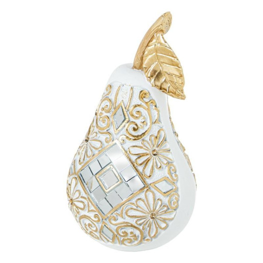 Figura pera blanco y dorado