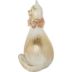 Figura gato blanco y dorado