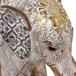 Figura elefante blanco y dorado