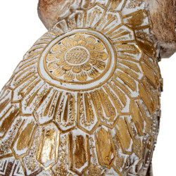 Figura elefante blanco y dorado