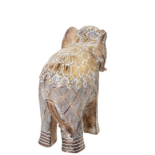 Figura elefante blanco y dorado