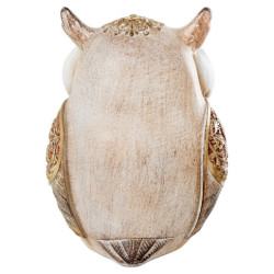Figura buho blanco y dorado
