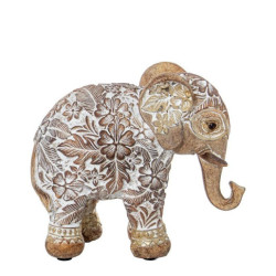 Figura elefante blanco y dorado