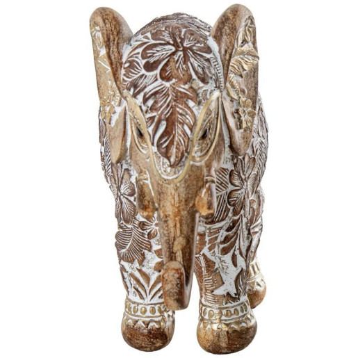 Figura elefante blanco y dorado