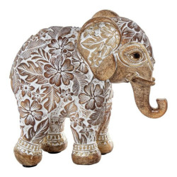 Figura elefante blanco y dorado