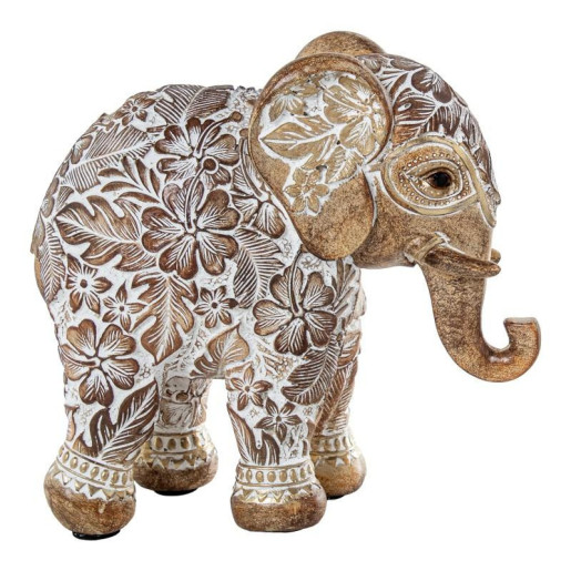 Figura elefante blanco y dorado