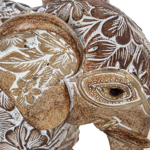 Figura elefante blanco y dorado