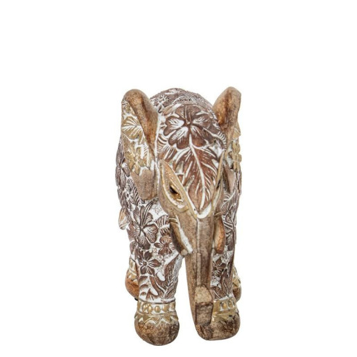 Figura elefante blanco y dorado