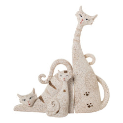 Set 3 figuras gato beige arena