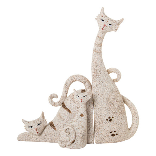 Set 3 figuras gato beige arena